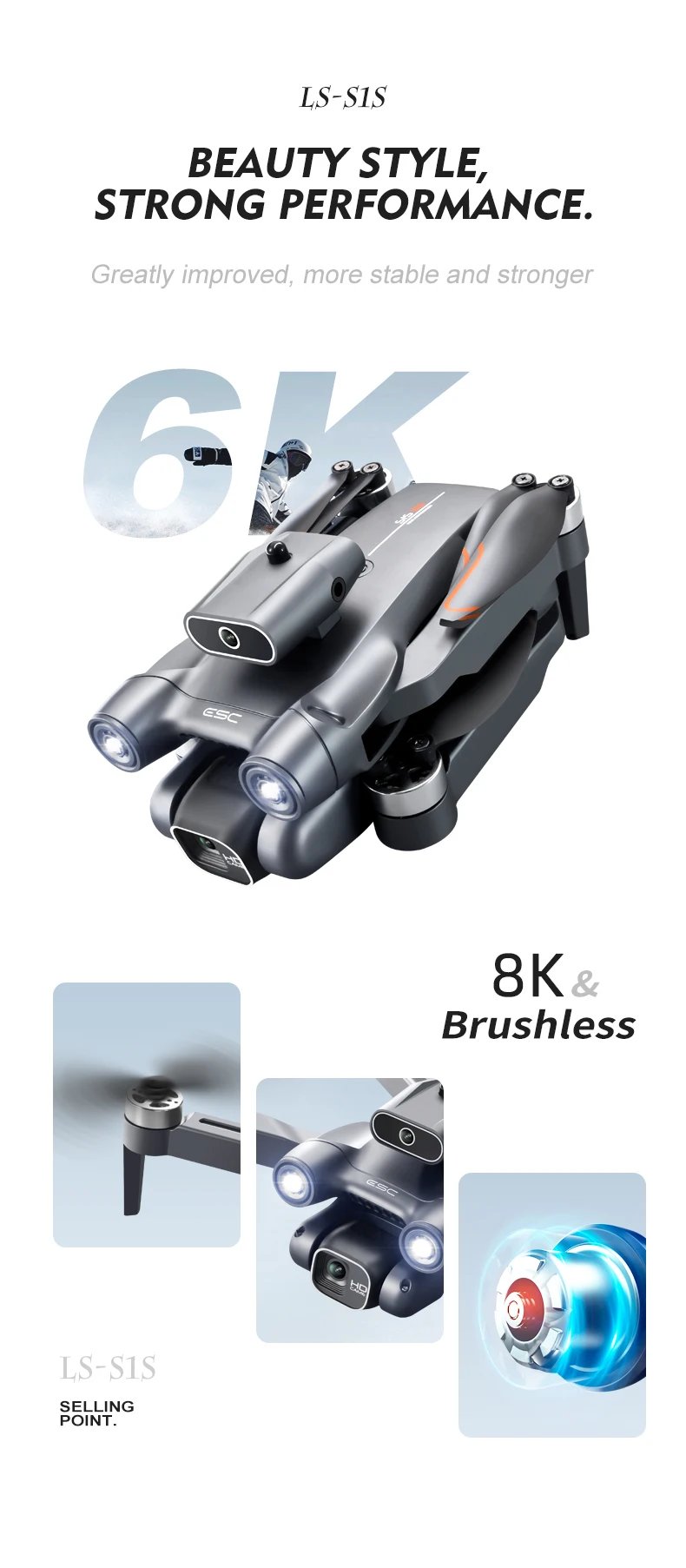 New S1S Mini Drone Caméra 8K Professional Brushless Motor Dron Obstacle Avoidance HD Dual Camera Foldable Quadcopter Toys