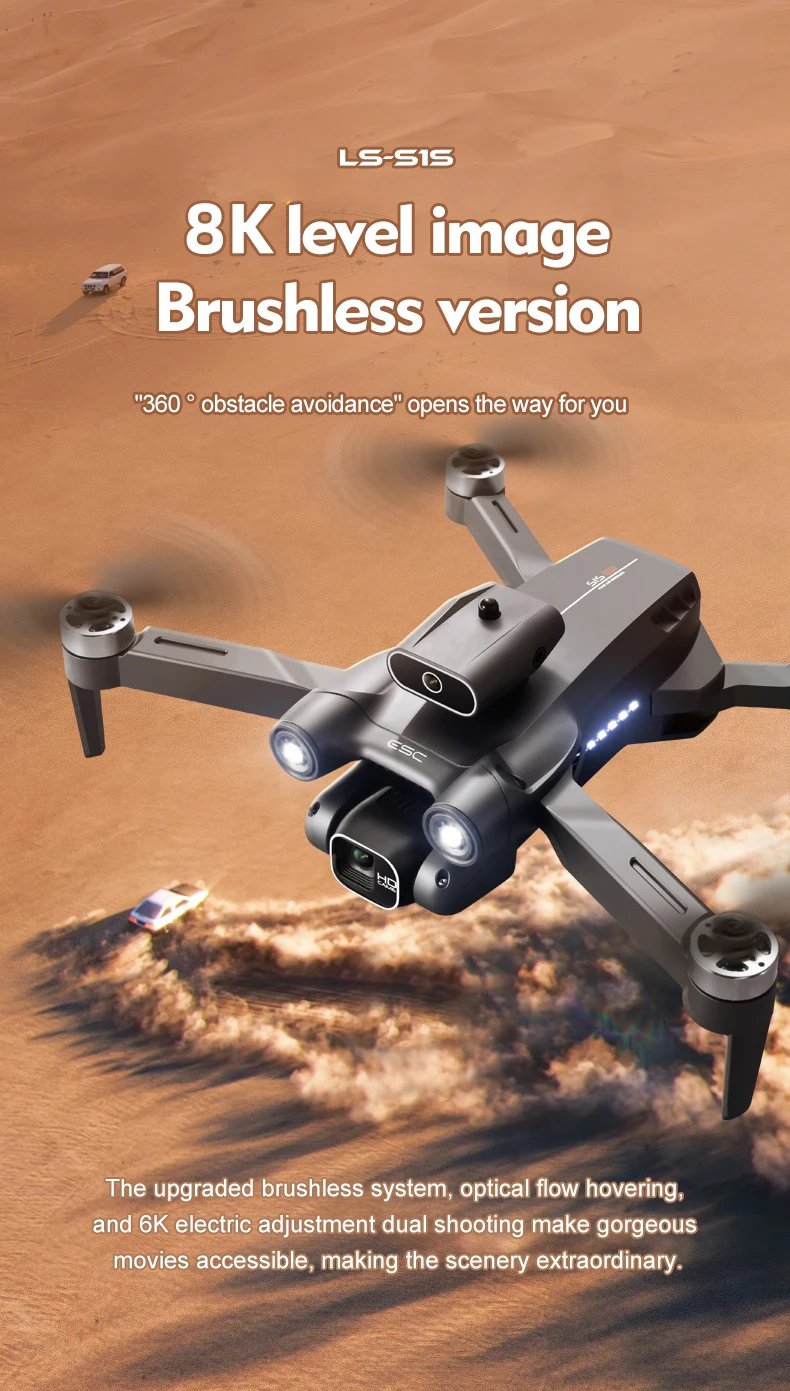 New S1S Mini Drone Caméra 8K Professional Brushless Motor Dron Obstacle Avoidance HD Dual Camera Foldable Quadcopter Toys