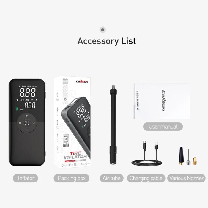 Portable Rechargeable Air Pump Tire Inflator Portable Compressor Digital Cordless Car Tyre Inflator For Motocycle Bicycle Balls - Image 6
