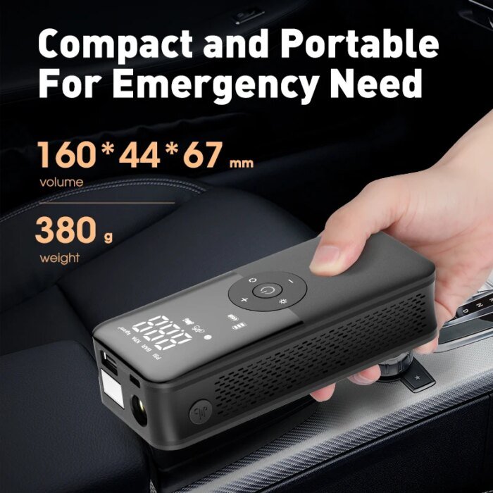 Portable Rechargeable Air Pump Tire Inflator Portable Compressor Digital Cordless Car Tyre Inflator For Motocycle Bicycle Balls - Image 5