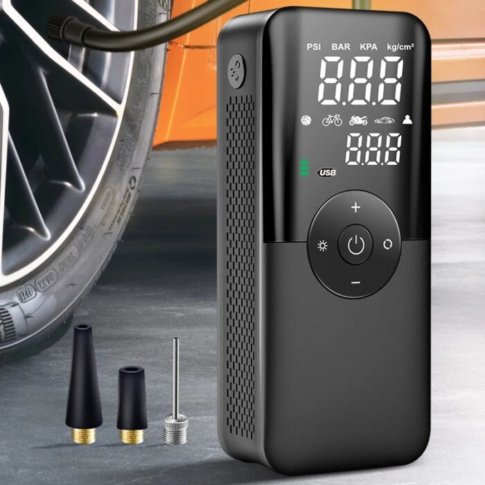 Portable Rechargeable Air Pump Tire Inflator Portable Compressor Digital Cordless Car Tyre Inflator For Motocycle Bicycle Balls - Image 1