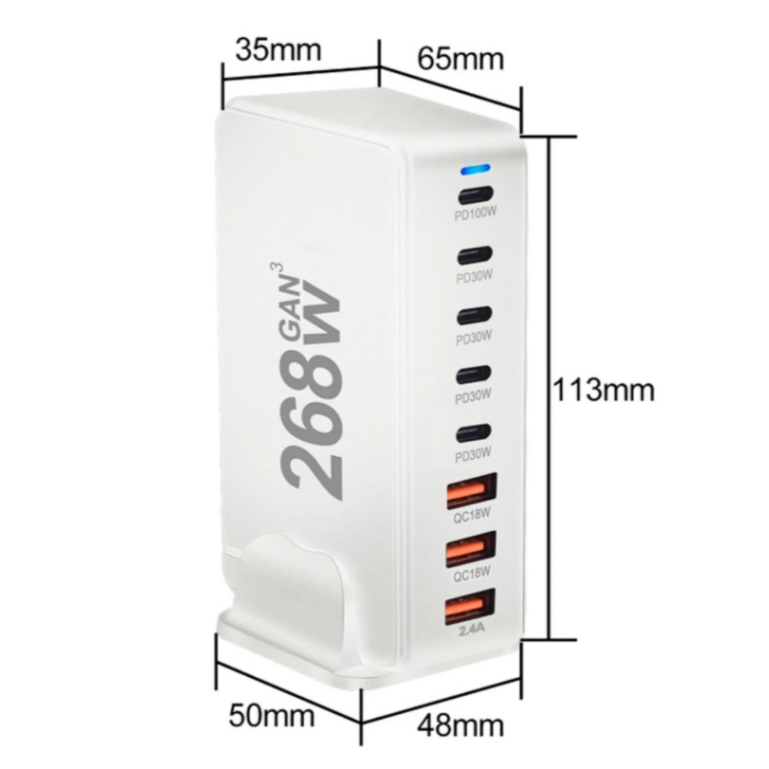 268W GaN Desktop Charger 8-Port USB PD Charger Quick Charge 3.0 USB Type C Fast Charger Mobile USB Charger for iPhone 15 MacBook 268W GaN Desktop Charger 8-Port USB PD Charger Quick Charge 3.0 USB Type C Fast Charger Mobile USB Charger for iPhone 15 MacBook