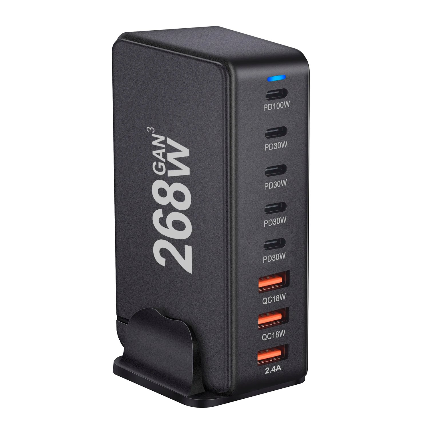 268W GaN Desktop Charger 8-Port USB PD Charger Quick Charge 3.0 USB Type C Fast Charger Mobile USB Charger for iPhone 15 MacBook 268W GaN Desktop Charger 8-Port USB PD Charger Quick Charge 3.0 USB Type C Fast Charger Mobile USB Charger for iPhone 15 MacBook