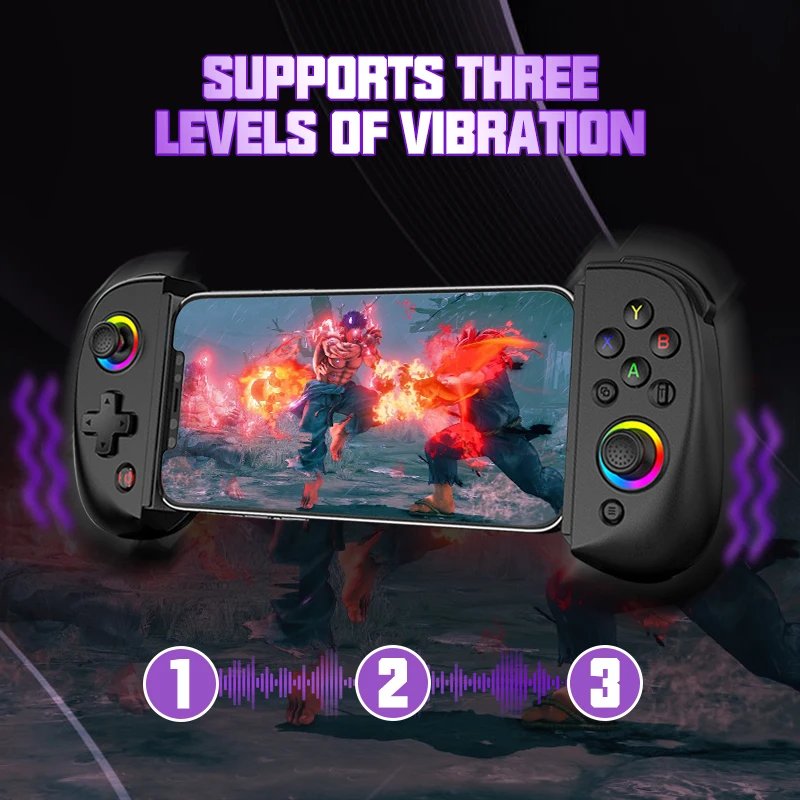 VILCORN D8 Gaming Dual Hall Flexible RGB Controller Streaming Gamepad for Tablet Android PS4 Switch PC Joystick