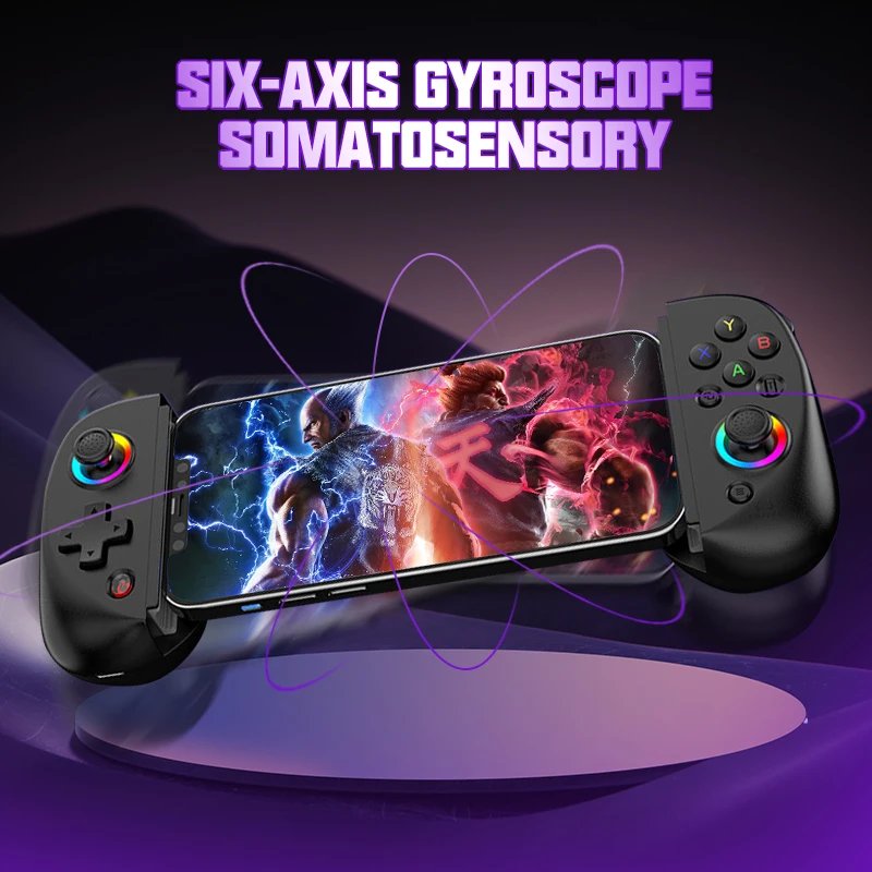 VILCORN D8 Gaming Dual Hall Flexible RGB Controller Streaming Gamepad for Tablet Android PS4 Switch PC Joystick