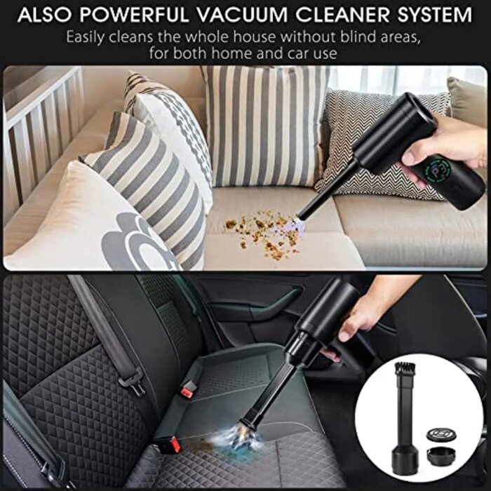 Portable Compressed Air Duster 2 in 1 Air Blower Cordless Duster Blower for Keyboard Computer Cleaning - Image 4