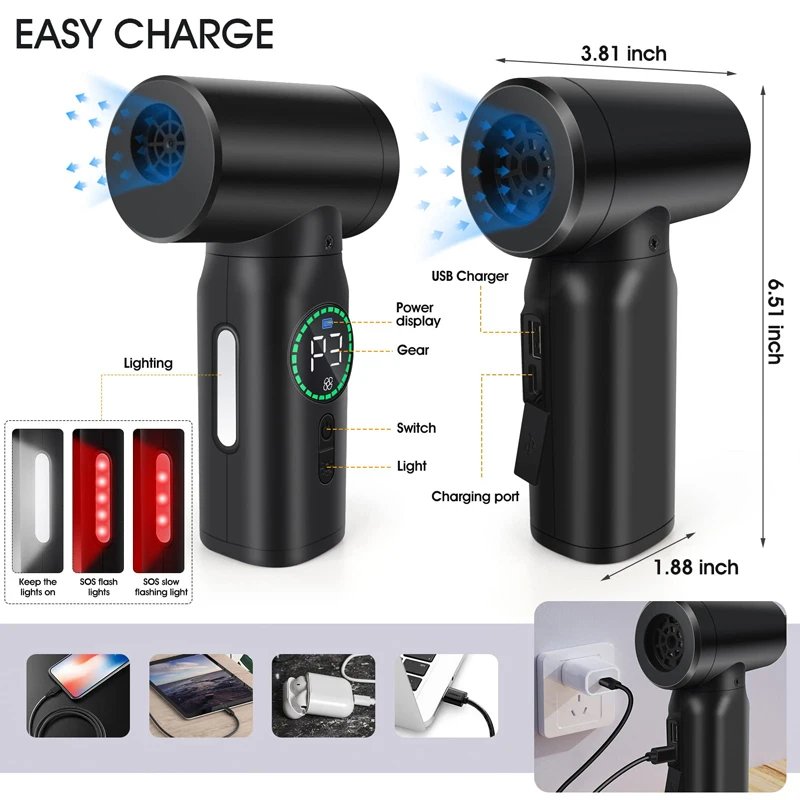 7500mAh Portable Compressed Air Duster 2 in 1 Air Blower & Vacuum Cleaner Cordless Duster Blower for Keyboard Computer Cleaning
