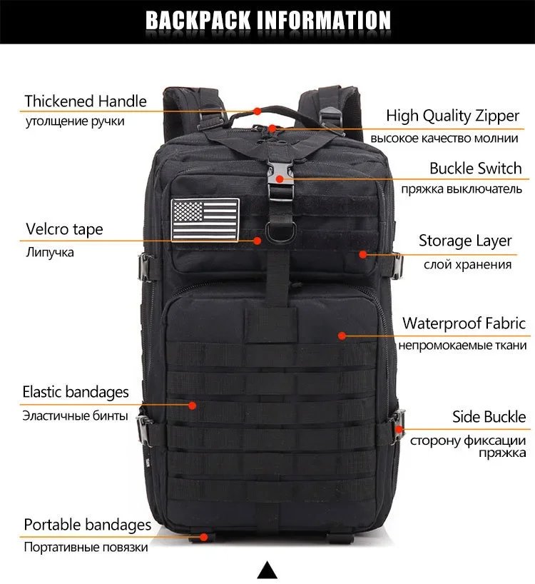 QT&QY 30/45L Man Tactical Backpacks HkingTraveling Bags Survival Outdoor 3P Assault Pack EDC Molle Pack For Trekking Hunting Bag QT&QY 30/45L Man Tactical Backpacks HkingTraveling Bags Survival Outdoor 3P Assault Pack EDC Molle Pack For Trekking Hunting Bag