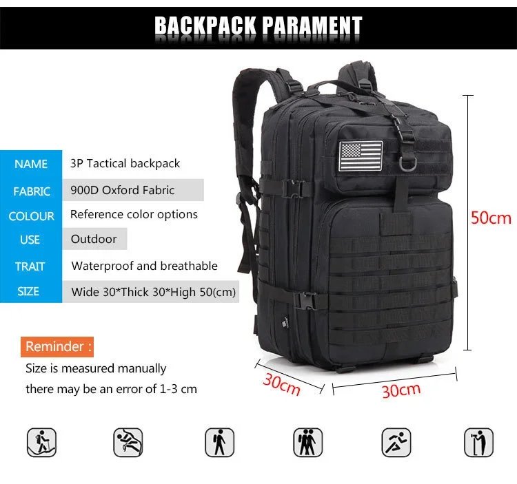 QT&QY 30/45L Man Tactical Backpacks HkingTraveling Bags Survival Outdoor 3P Assault Pack EDC Molle Pack For Trekking Hunting Bag QT&QY 30/45L Man Tactical Backpacks HkingTraveling Bags Survival Outdoor 3P Assault Pack EDC Molle Pack For Trekking Hunting Bag