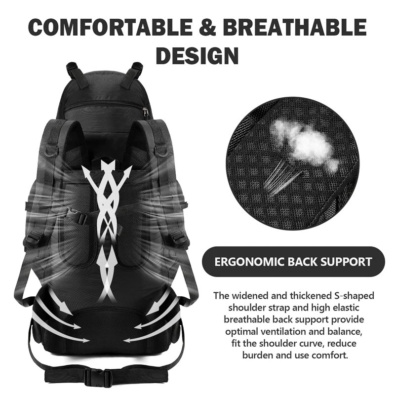 90L Waterproof Hiking Camping Backpack Trekking Bag Rucksack Large Capacity Travel Outdoor Sports Bags Camping Equipment Men 90L Waterproof Hiking Camping Backpack Trekking Bag Rucksack Large Capacity Travel Outdoor Sports Bags Camping Equipment Men