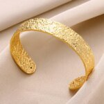 Exquisite Classic Bump Pattern Opening Bangle Bracelet For Women - Image 6