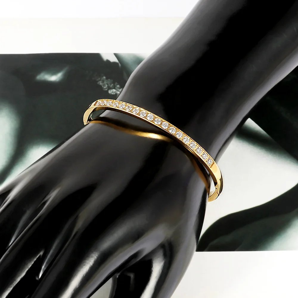 Fashion Punk Gold Color Bangles for Women Men Trendy Stainless Steel Metal Bracelets Bohemian Jewelry Accessories Gift Wholesale