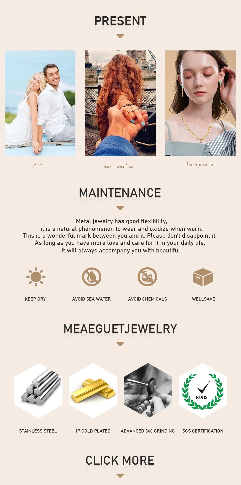 Statement Stainless Steel Chain Bracelet for Women, Vantage 18k Gold Plated Elegant Jewerlry