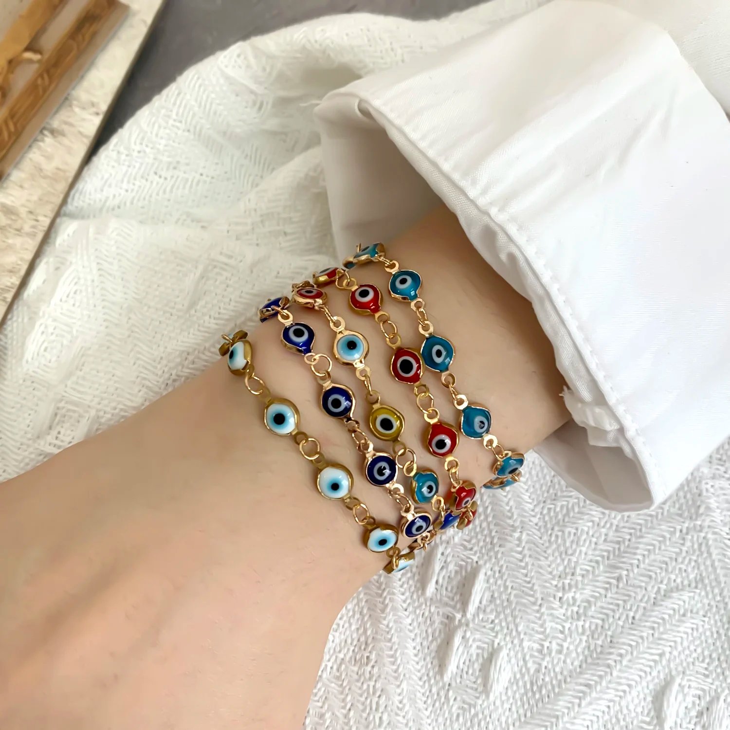 Lucky Turkey Evil Eye Bracelet For Women Men Colorful Red Blue Eye Adjustable Metal Chain Bangles Good Luck Wealth Jewelry Gifts Lucky Turkey Evil Eye Bracelet For Women Men Colorful Red Blue Eye Adjustable Metal Chain Bangles Good Luck Wealth Jewelry Gifts