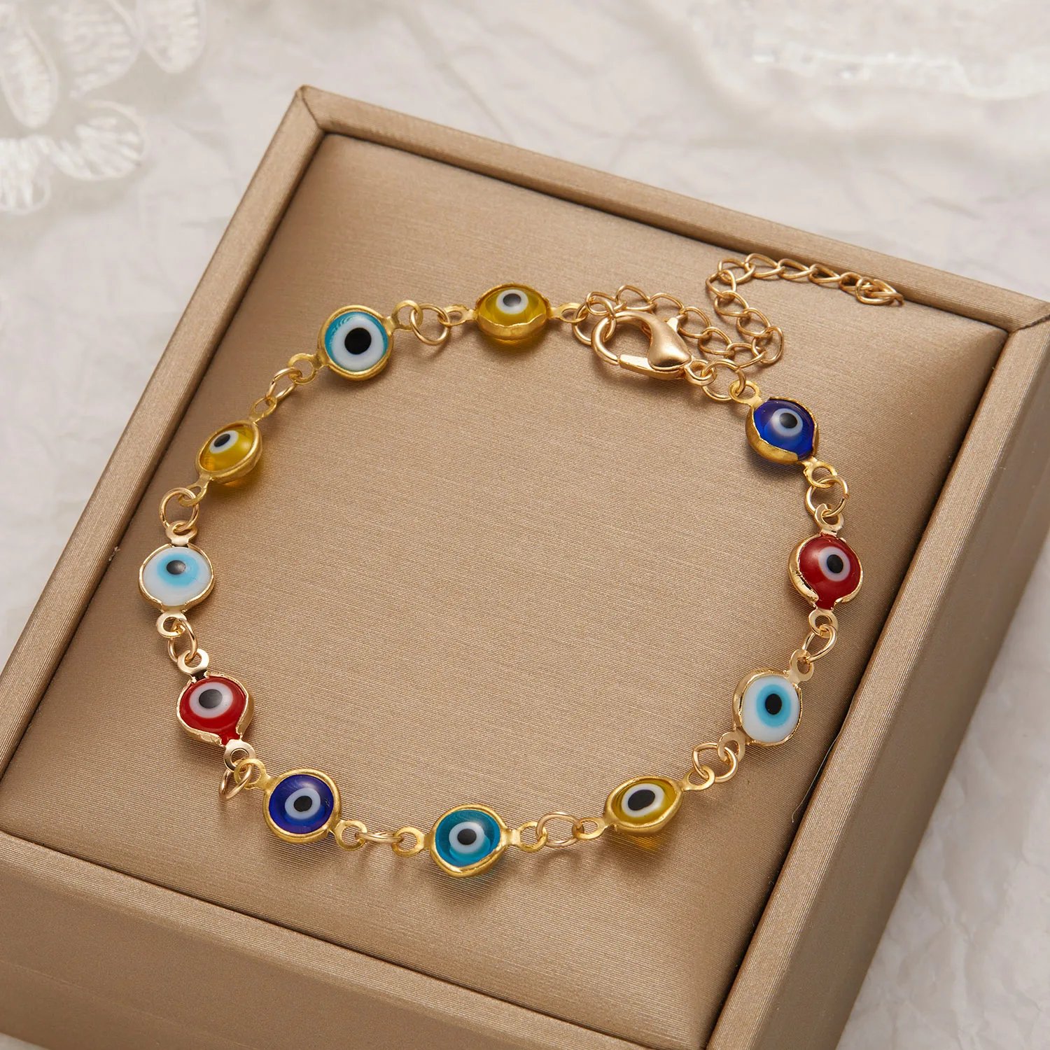 Lucky Turkey Evil Eye Bracelet For Women Men Colorful Red Blue Eye Adjustable Metal Chain Bangles Good Luck Wealth Jewelry Gifts Lucky Turkey Evil Eye Bracelet For Women Men Colorful Red Blue Eye Adjustable Metal Chain Bangles Good Luck Wealth Jewelry Gifts
