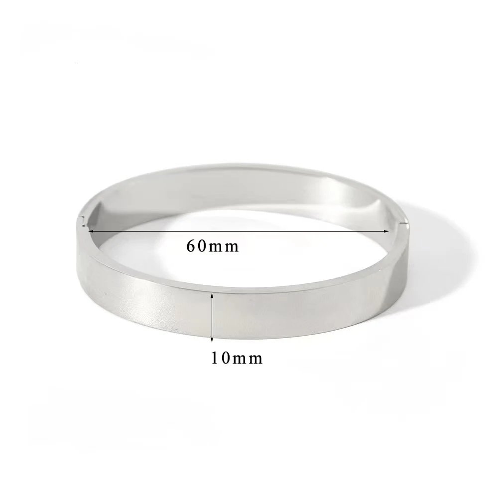 Waterproof Stainless Steel Oval Smooth Bracelet Bangle Women Minimalist 18k Gold Color Charm Jewelry Gifts Wholesale