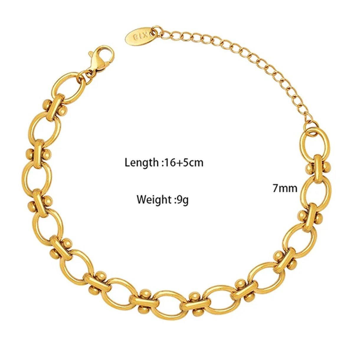 1 Pc Personality 18K Gold Plated Stainless Steel Cubic Zircon Bracelet for Women Waterproof Fashion Jewelry Gift