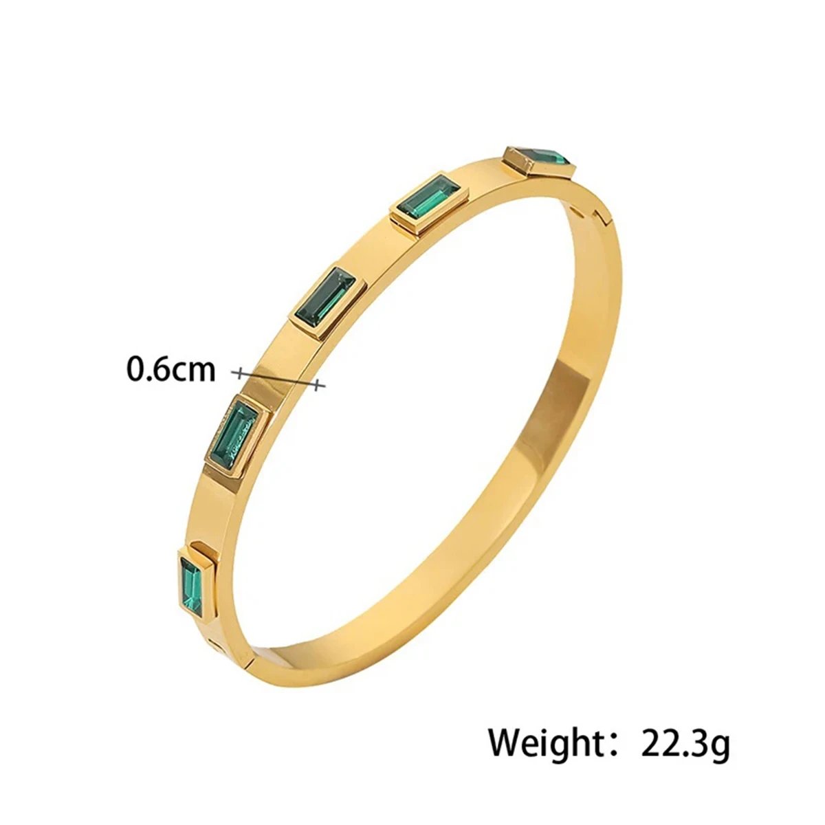 1 Pc Personality 18K Gold Plated Stainless Steel Cubic Zircon Bracelet for Women Waterproof Fashion Jewelry Gift