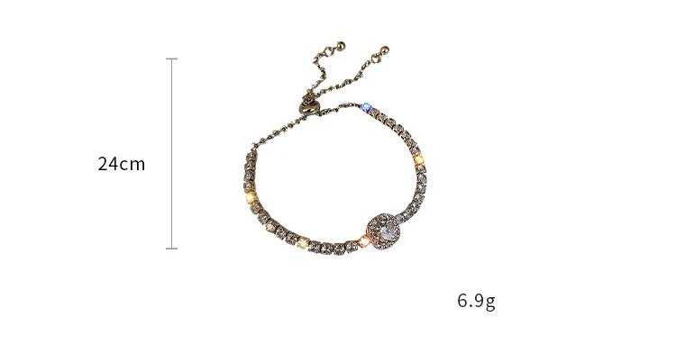 Full of Rhinestones Adjustable 18K Gold Plated Stainless Steel Bracelet For Women 2022 New Trendy Square Zircon Bracelet Jewelry