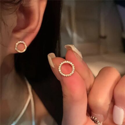 Small Circle Stud Earrings for Women