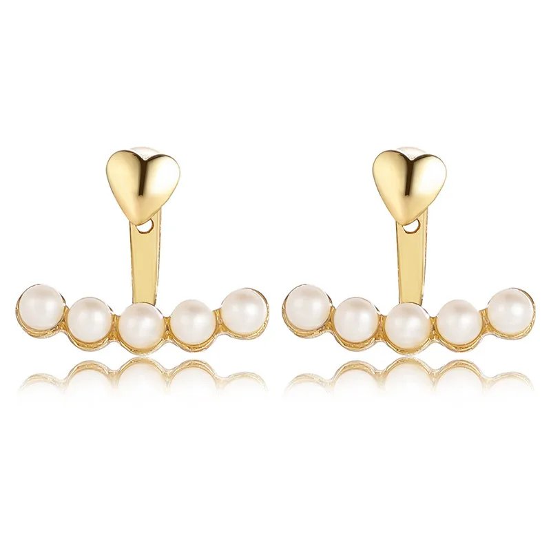 WUKALO 2024 New Elegant Gold Color Heart Pearl Stud Earrings Korean Fashion Jewelry For Woman Girls Accessories Wholesale WUKALO 2024 New Elegant Gold Color Heart Pearl Stud Earrings Korean Fashion Jewelry For Woman Girls Accessories Wholesale