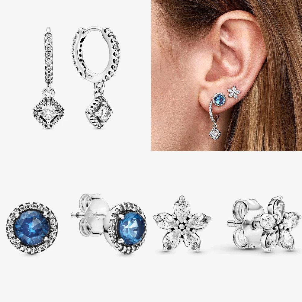 Original 925 Sterling Silver Earrings plata de ley Sparkling Love Heart Ear Studs Earrings for Women Jewelry Gifts Original 925 Sterling Silver Earrings plata de ley Sparkling Love Heart Ear Studs Earrings for Women Jewelry Gifts