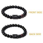 12 Constellation Zodiac Signs Beads Couples Bracelet Natural Black Onyx Stone Elastic Charm Bracelet for Women Men Birthday Gift - Image 5