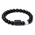 12 Constellation Zodiac Signs Beads Couples Bracelet Natural Black Onyx Stone Elastic Charm Bracelet for Women Men Birthday Gift - Image 6