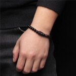 12 Constellation Zodiac Signs Beads Couples Bracelet Natural Black Onyx Stone Elastic Charm Bracelet for Women Men Birthday Gift - Image 2