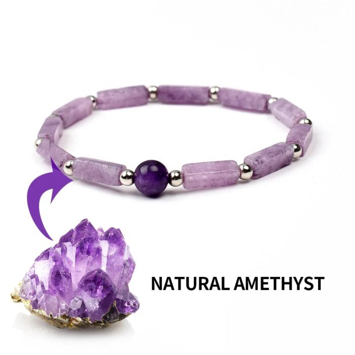 Natural Amethyst Body-purify Slimming Bracelet Stone Energy Yoga Bracelets for Women Weight Loss Bracelet Fatigue Relief Healing - Image 4