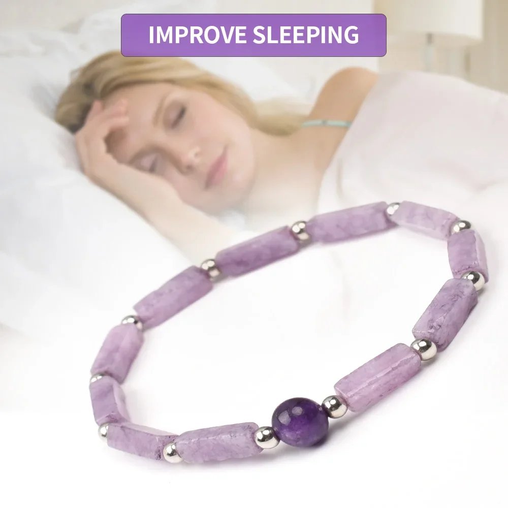 Natural Amethyst Body-purify Slimming Bracelet Stone Energy Yoga Bracelets for Women Weight Loss Bracelet Fatigue Relief Healing
