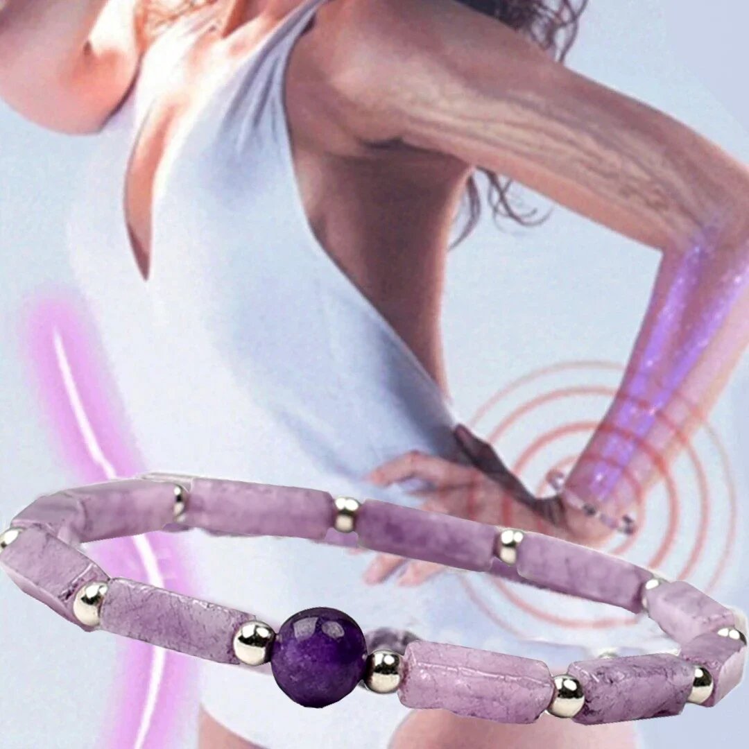 Natural Amethyst Body-purify Slimming Bracelet Stone Energy Yoga Bracelets for Women Weight Loss Bracelet Fatigue Relief Healing