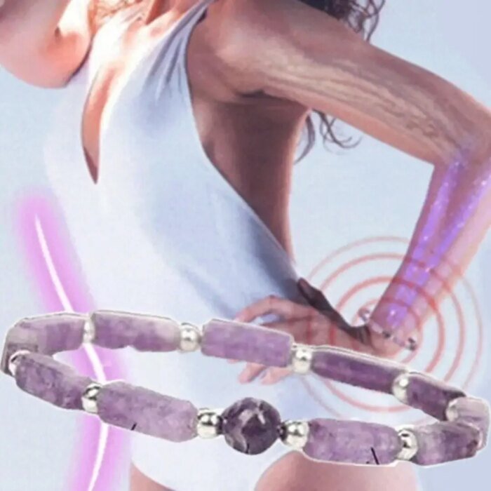 Natural Amethyst Body-purify Slimming Bracelet Stone Energy Yoga Bracelets for Women Weight Loss Bracelet Fatigue Relief Healing - Image 6