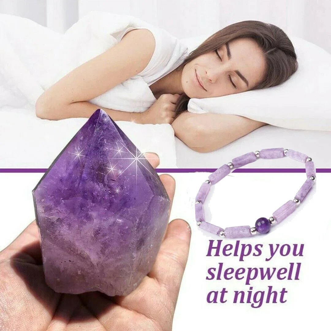 Natural Amethyst Body-purify Slimming Bracelet Stone Energy Yoga Bracelets for Women Weight Loss Bracelet Fatigue Relief Healing