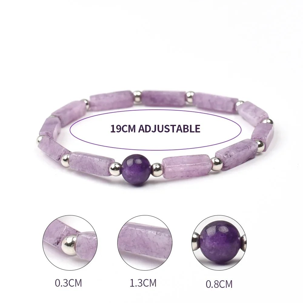 Natural Amethyst Body-purify Slimming Bracelet Stone Energy Yoga Bracelets for Women Weight Loss Bracelet Fatigue Relief Healing