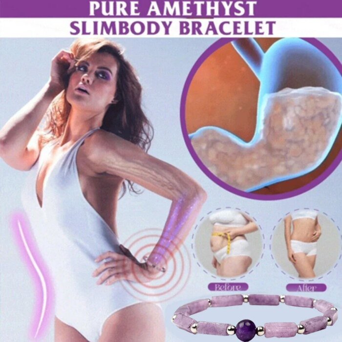 Natural Amethyst Body-purify Slimming Bracelet Stone Energy Yoga Bracelets for Women Weight Loss Bracelet Fatigue Relief Healing - Image 3