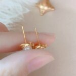 14k Gold Jewelry Real Gold Earrings Zircon Pearl Twist Luxury Stud Earrings for Women Brincos Pendientes Bijoux - Image 3