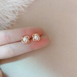 14k Gold Jewelry Real Gold Earrings Zircon Pearl Twist Luxury Stud Earrings for Women Brincos Pendientes Bijoux