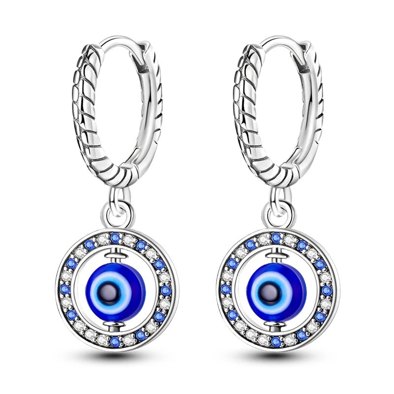 Hoop Earrings 925 Sterling Silver Starry Moon Feather Blue Shiny Zircon Inlaid Drop Earrings Women Fashion Jewelry Gift Hoop Earrings 925 Sterling Silver Starry Moon Feather Blue Shiny Zircon Inlaid Drop Earrings Women Fashion Jewelry Gift