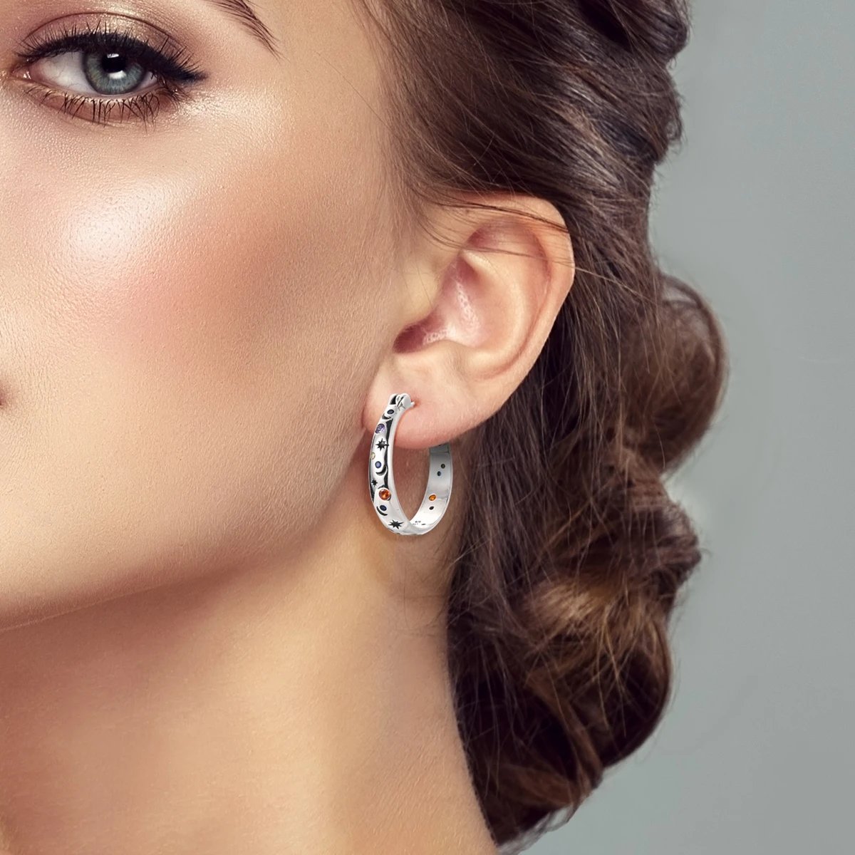 Hoop Earrings 925 Sterling Silver Starry Moon Feather Blue Shiny Zircon Inlaid Drop Earrings Women Fashion Jewelry Gift Hoop Earrings 925 Sterling Silver Starry Moon Feather Blue Shiny Zircon Inlaid Drop Earrings Women Fashion Jewelry Gift
