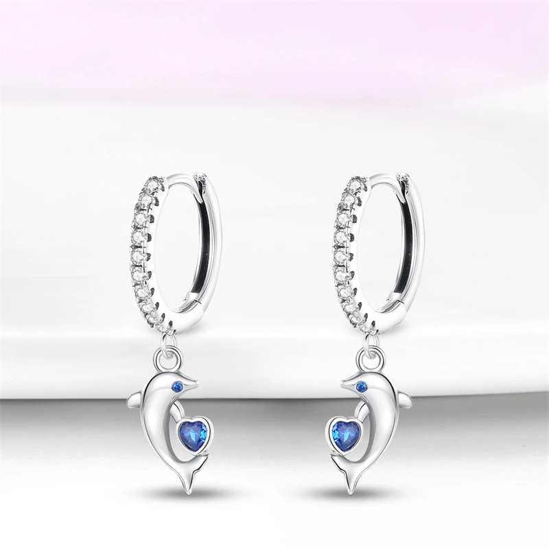 Hoop Earrings 925 Sterling Silver Starry Moon Feather Blue Shiny Zircon Inlaid Drop Earrings Women Fashion Jewelry Gift Hoop Earrings 925 Sterling Silver Starry Moon Feather Blue Shiny Zircon Inlaid Drop Earrings Women Fashion Jewelry Gift