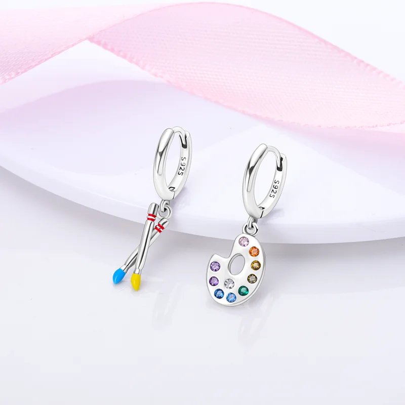 Hoop Earrings 925 Sterling Silver Starry Moon Feather Blue Shiny Zircon Inlaid Drop Earrings Women Fashion Jewelry Gift Hoop Earrings 925 Sterling Silver Starry Moon Feather Blue Shiny Zircon Inlaid Drop Earrings Women Fashion Jewelry Gift