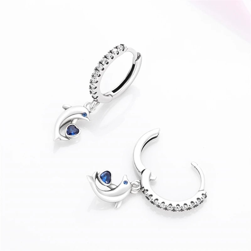 Hoop Earrings 925 Sterling Silver Starry Moon Feather Blue Shiny Zircon Inlaid Drop Earrings Women Fashion Jewelry Gift Hoop Earrings 925 Sterling Silver Starry Moon Feather Blue Shiny Zircon Inlaid Drop Earrings Women Fashion Jewelry Gift