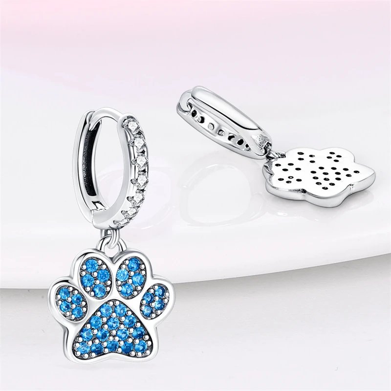 Hoop Earrings 925 Sterling Silver Starry Moon Feather Blue Shiny Zircon Inlaid Drop Earrings Women Fashion Jewelry Gift Hoop Earrings 925 Sterling Silver Starry Moon Feather Blue Shiny Zircon Inlaid Drop Earrings Women Fashion Jewelry Gift