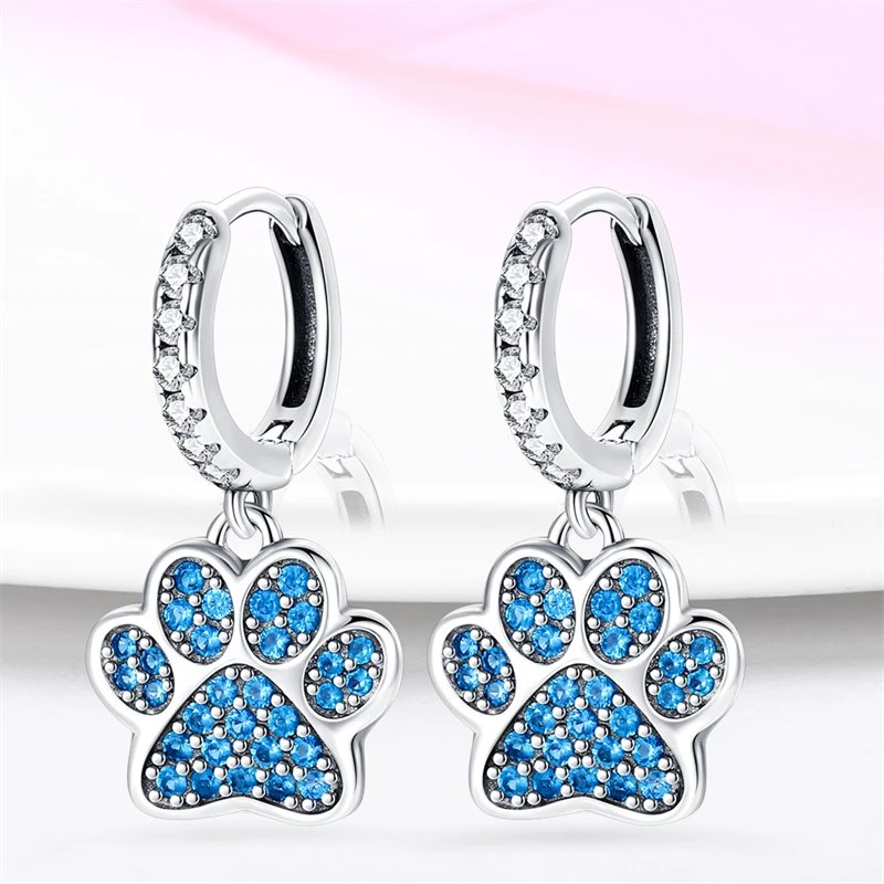 Hoop Earrings 925 Sterling Silver Starry Moon Feather Blue Shiny Zircon Inlaid Drop Earrings Women Fashion Jewelry Gift Hoop Earrings 925 Sterling Silver Starry Moon Feather Blue Shiny Zircon Inlaid Drop Earrings Women Fashion Jewelry Gift