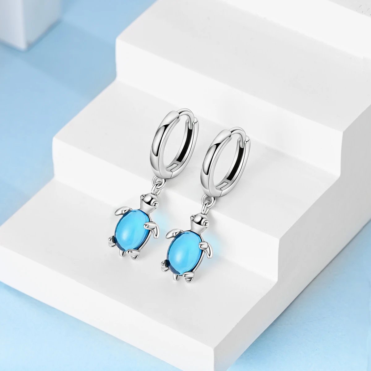 Hoop Earrings 925 Sterling Silver Starry Moon Feather Blue Shiny Zircon Inlaid Drop Earrings Women Fashion Jewelry Gift Hoop Earrings 925 Sterling Silver Starry Moon Feather Blue Shiny Zircon Inlaid Drop Earrings Women Fashion Jewelry Gift
