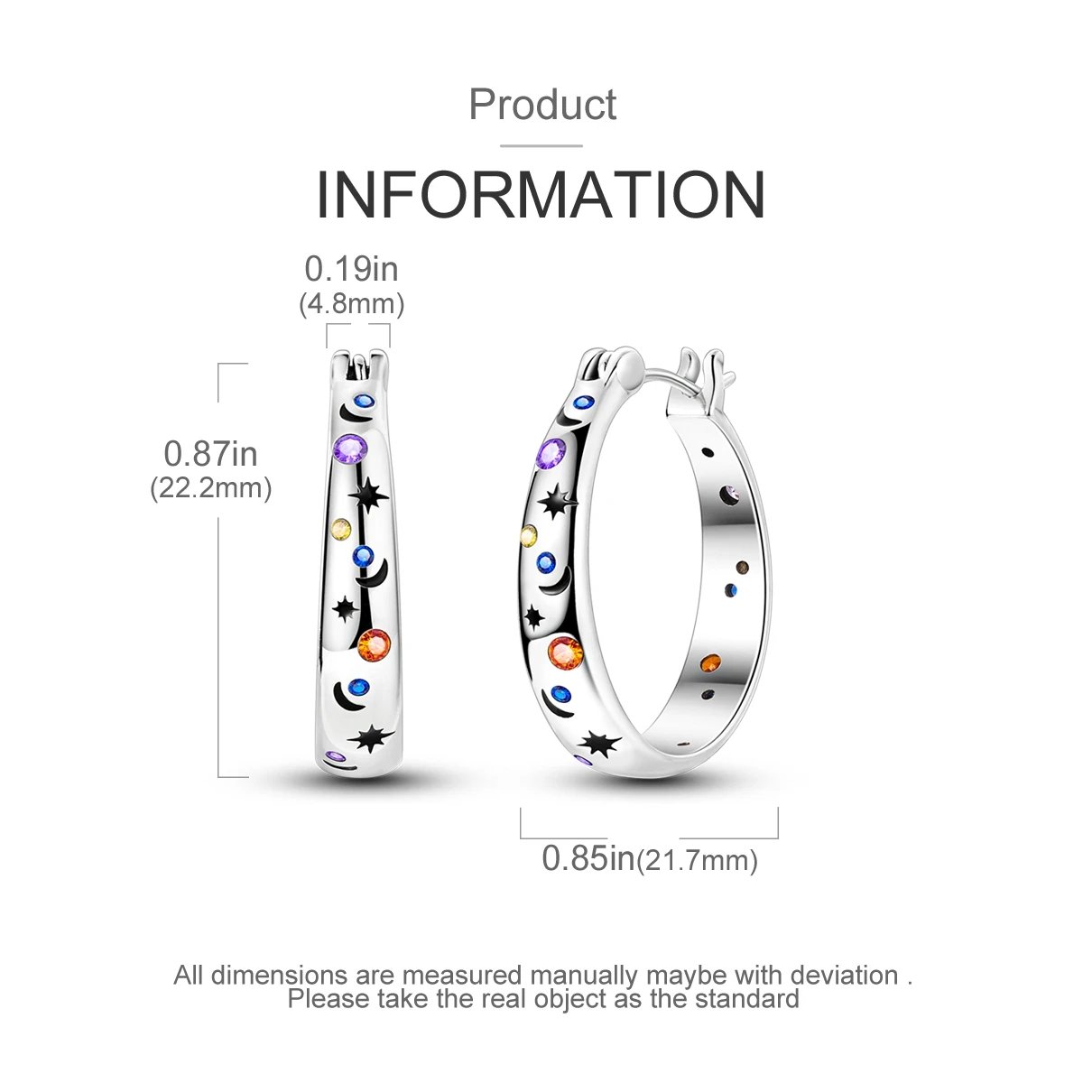 Hoop Earrings 925 Sterling Silver Starry Moon Feather Blue Shiny Zircon Inlaid Drop Earrings Women Fashion Jewelry Gift Hoop Earrings 925 Sterling Silver Starry Moon Feather Blue Shiny Zircon Inlaid Drop Earrings Women Fashion Jewelry Gift