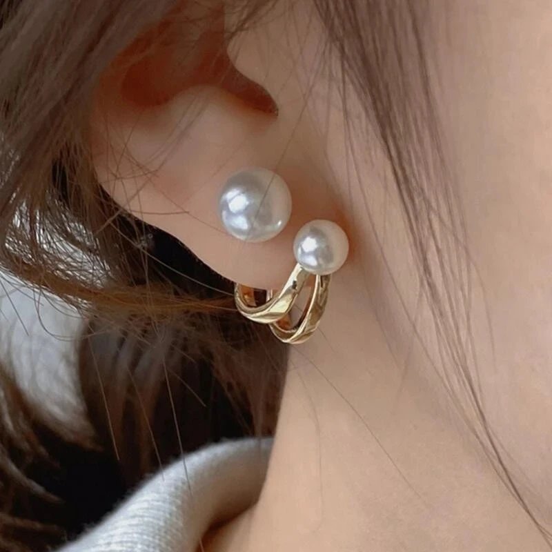 Korean Vintage Pearl Crystal Earrings For Women Jewelry High-class Luxury Zircon Flower Butterfly Leaf Women's Stud Earrings Korean Vintage Pearl Crystal Earrings For Women Jewelry High-class Luxury Zircon Flower Butterfly Leaf Women's Stud Earrings
