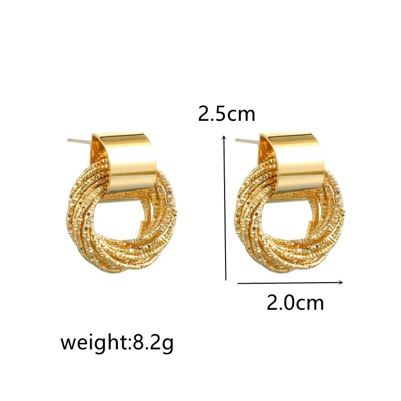 Retro Metal Gold Color Multiple Small Circle Stud Earrings for Women Korean Jewelry Fashion Wedding Party Earrings Jewelry Gift Retro Metal Gold Color Multiple Small Circle Stud Earrings for Women Korean Jewelry Fashion Wedding Party Earrings Jewelry Gift