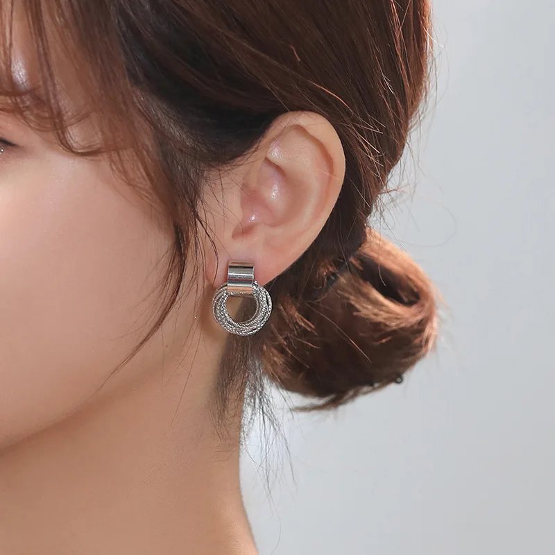 Retro Metal Gold Color Multiple Small Circle Stud Earrings for Women Korean Jewelry Fashion Wedding Party Earrings Jewelry Gift Retro Metal Gold Color Multiple Small Circle Stud Earrings for Women Korean Jewelry Fashion Wedding Party Earrings Jewelry Gift